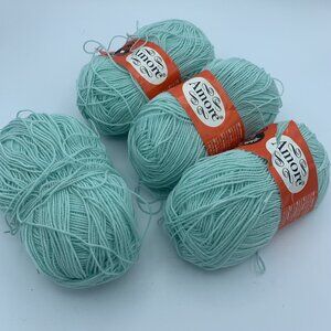 Stahl sche Wolle Amore 100% Acrylic Light Mint Green West Germany 50g 3 Skeins +